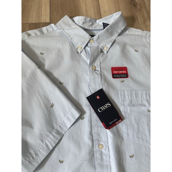 Chaps Other - NWT Mens Button Up Shirt 2XLT Tall Lime Print Drinking Margaritas Summer Costal